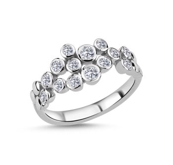 14 kt hvidguld Bubbles ring med i alt 0,38 ct diamanter Wesselton SI